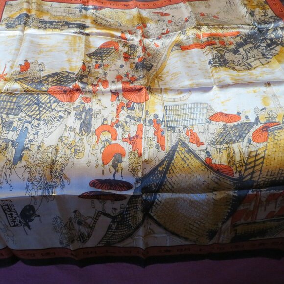 Chinese 100% silk scarf - Picture 2 of 13